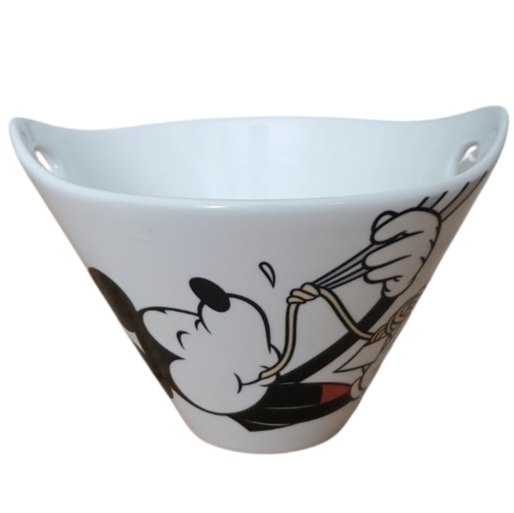 Disney Mickey Mouse White Ramen Rice Bowl No Chopsticks‎